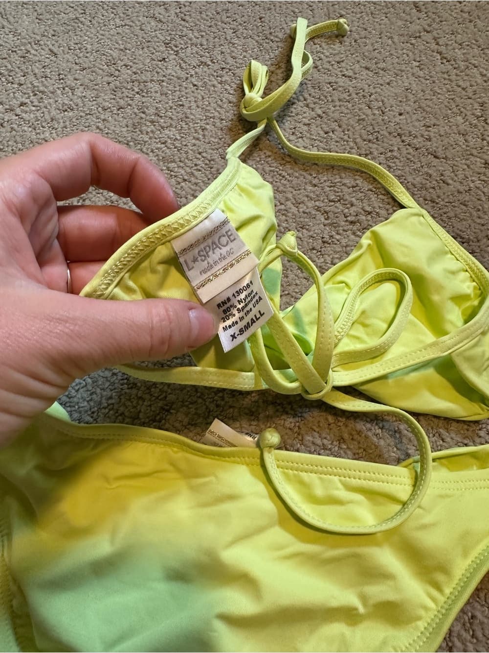 NWOT L*Space twist front bikini set lime extra small - Thumbnail 2