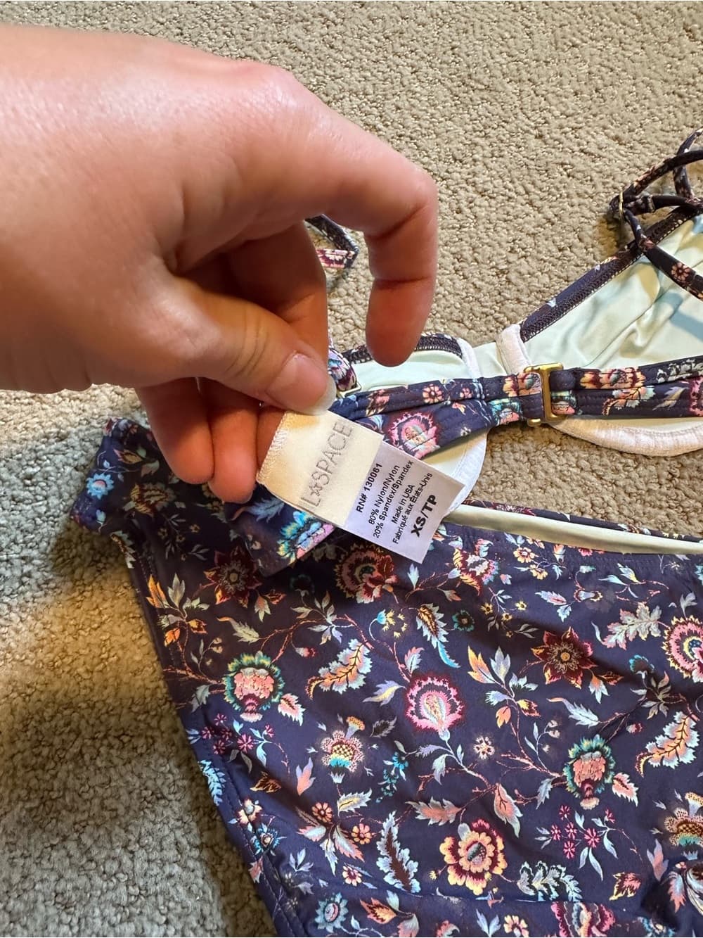 NWOT L*Space Liberty Mist Krissy Breakers bikini set extra small - Thumbnail 4