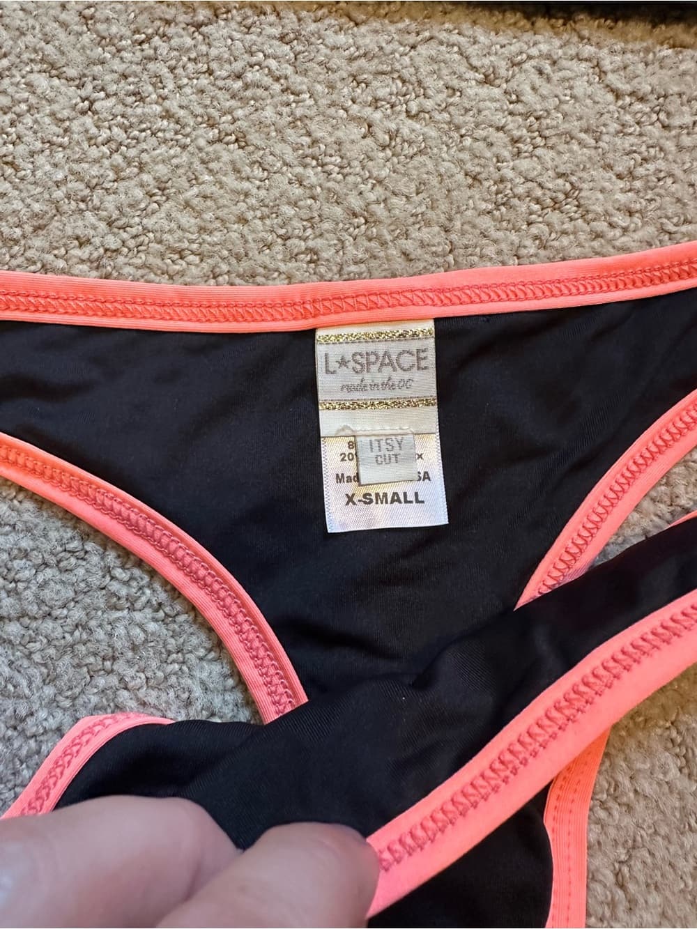 NWOT L*Space Platinum bikini set black coral extra small - Thumbnail 2