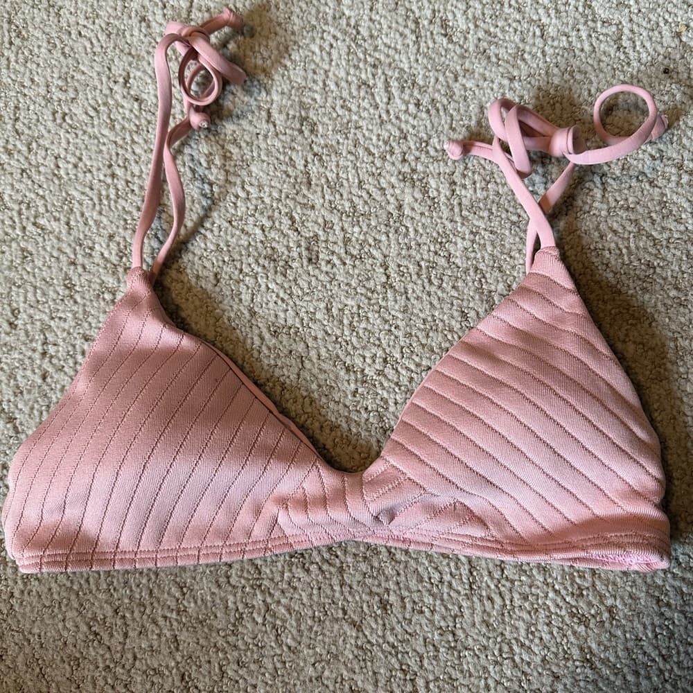 NWOT L*Space Daisy ribbed bikini top primrose pink