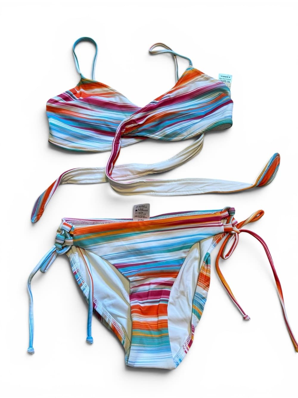NWOT L*Space Chloe bikini set blue orange extra small - Thumbnail 4