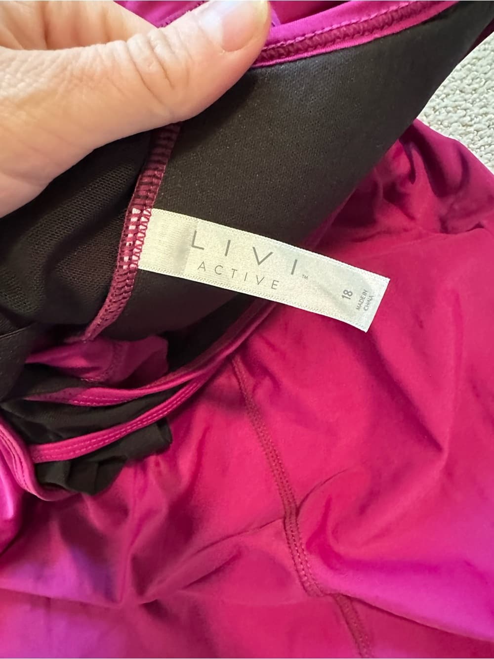 Livi Active Lane Bryant ruffle tankini top fuschia - Thumbnail 3