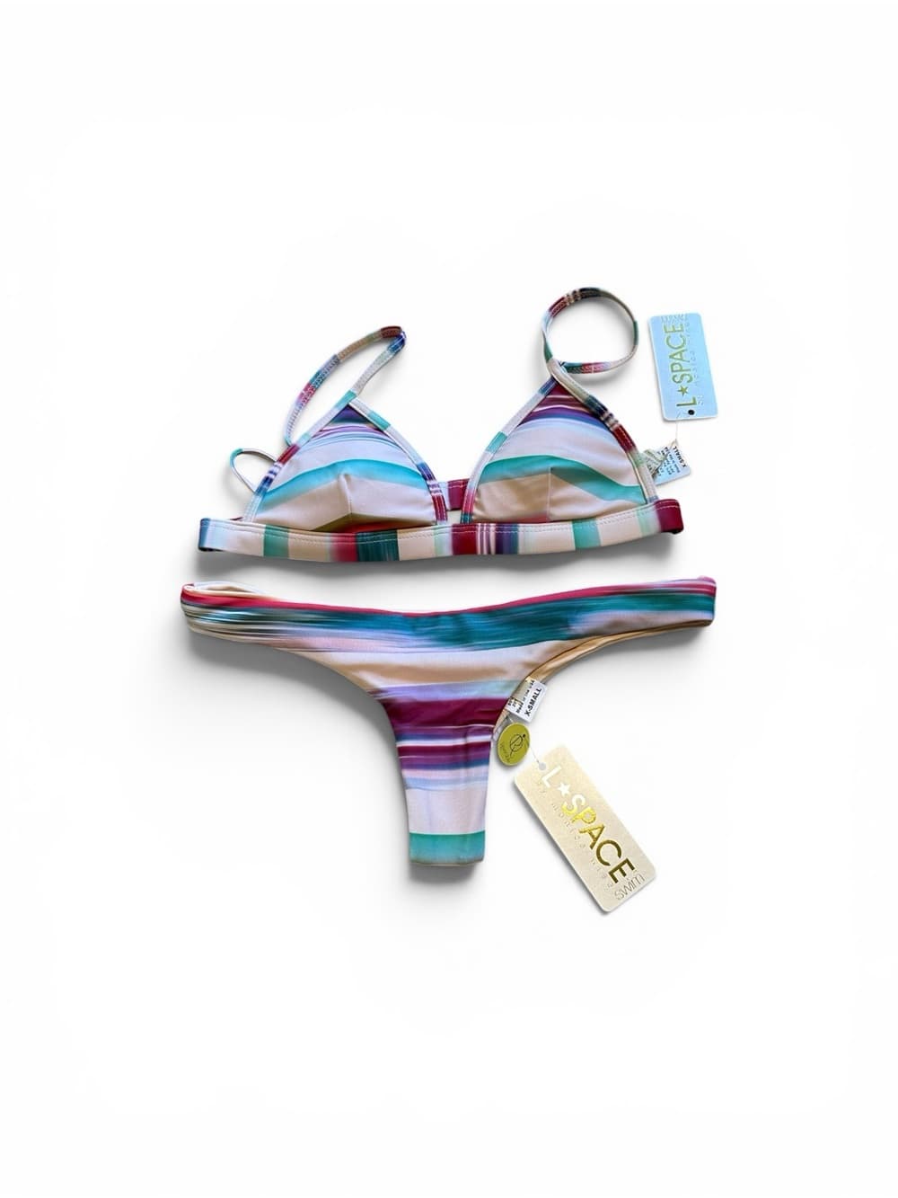 NWT L*Space Mirage triangle Itsy Cut bikini set extra small - Thumbnail 6