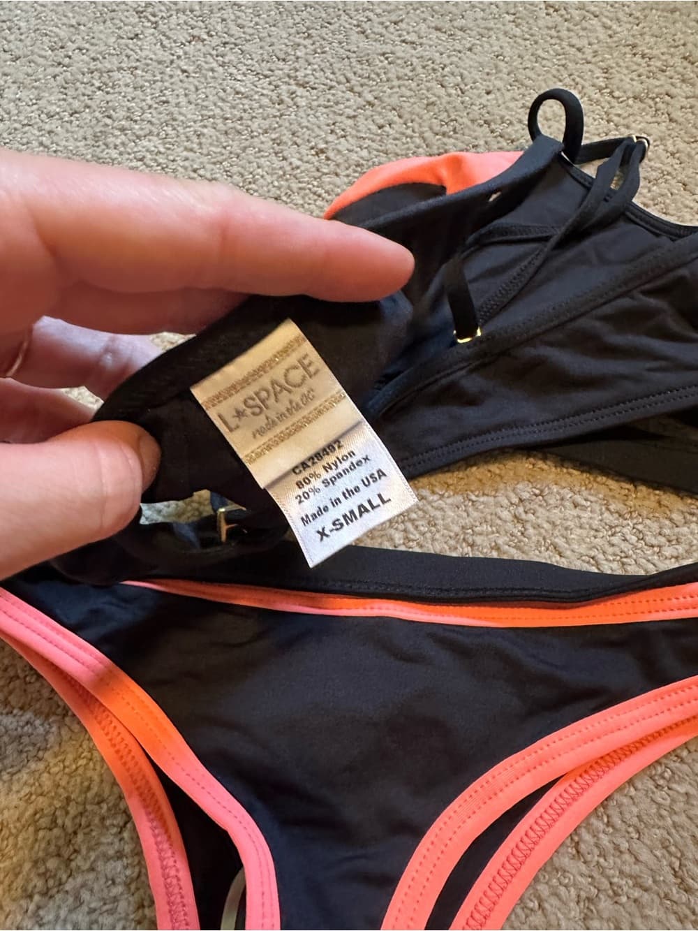NWOT L*Space Platinum bikini set black coral extra small - Thumbnail 4