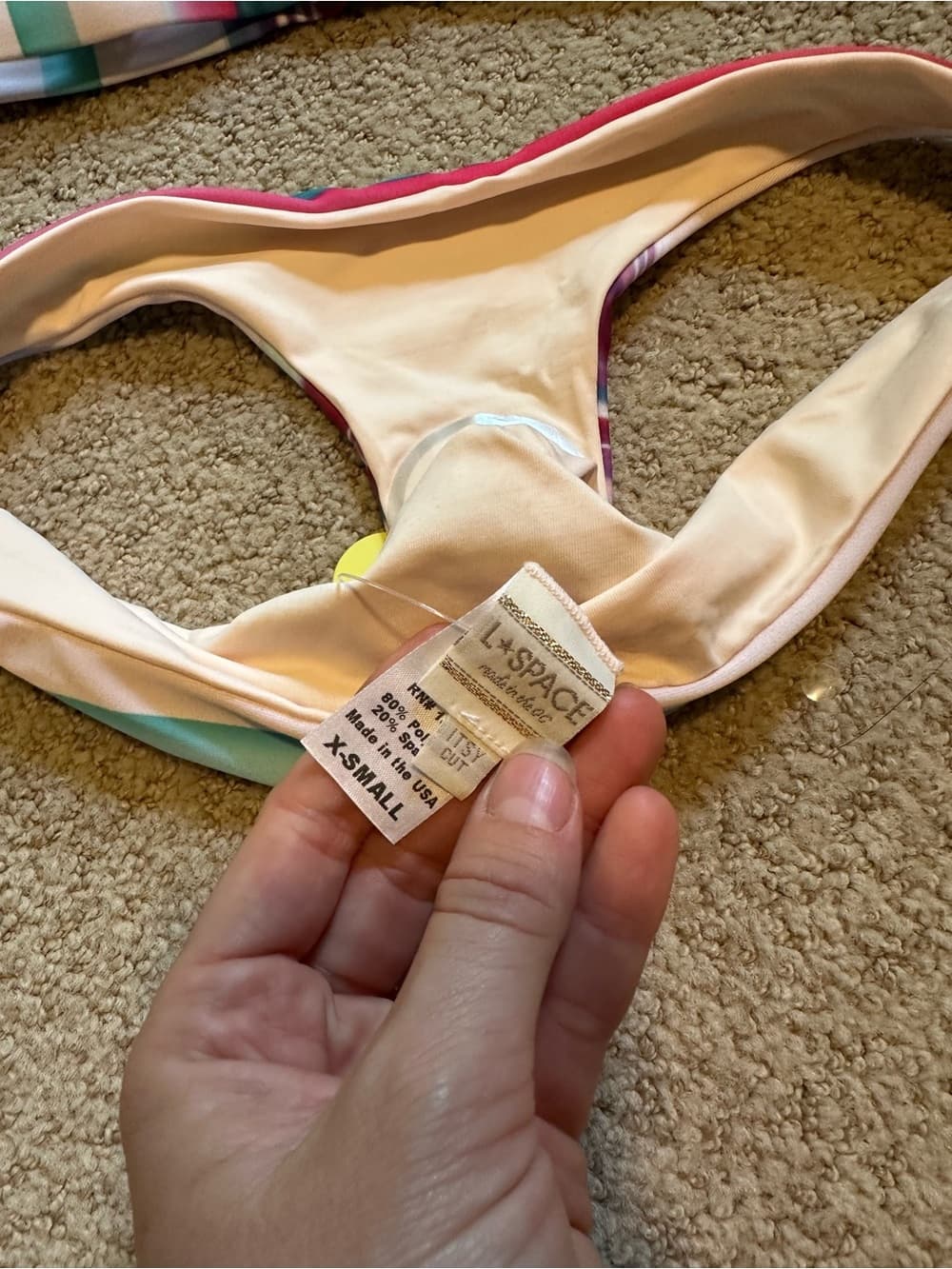 NWT L*Space Mirage triangle Itsy Cut bikini set extra small - Thumbnail 4
