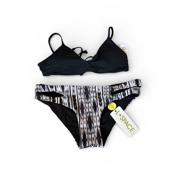 NWT L*Space bikini set tribal print black white - Thumbnail 6
