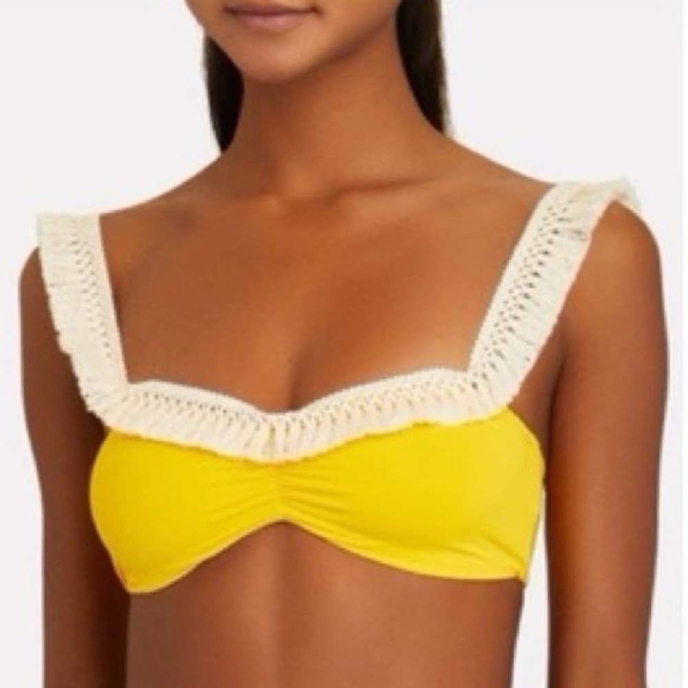 NWT WeWoreWhat tassel bikini top saffron - Thumbnail 3