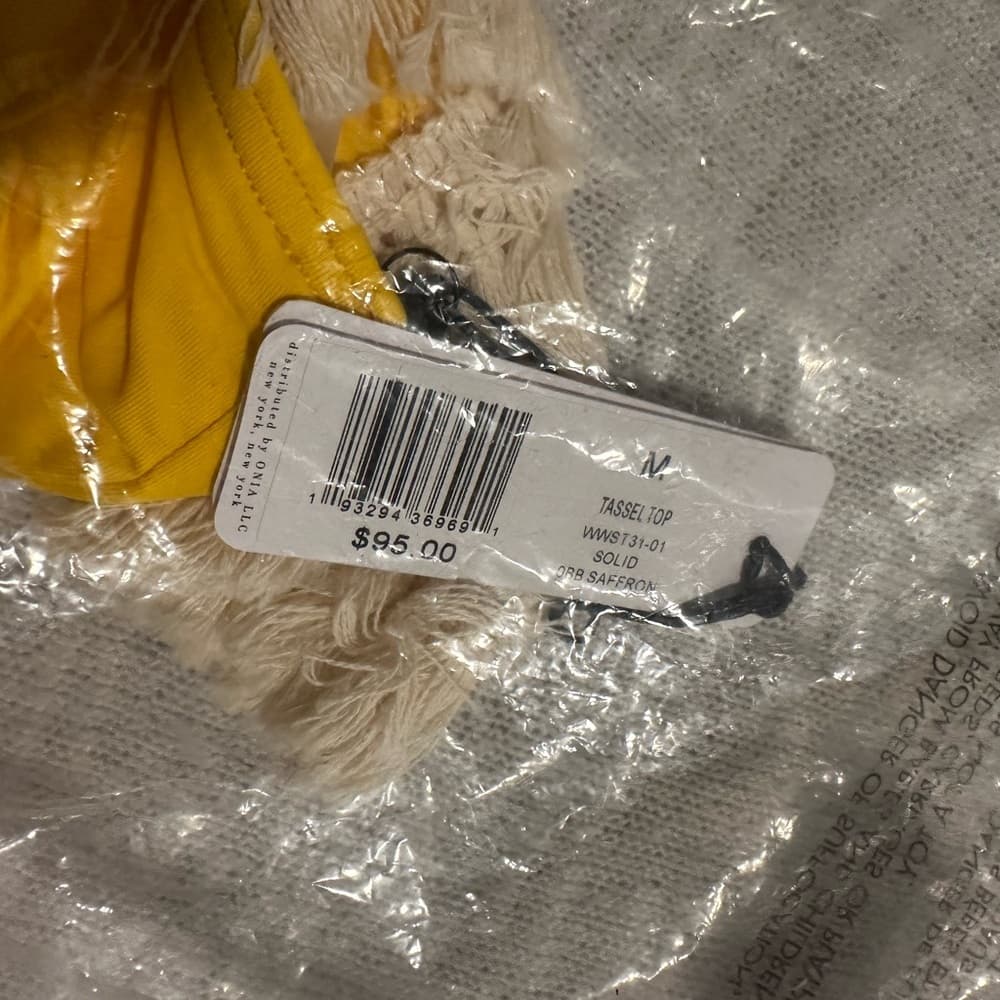 NWT WeWoreWhat tassel bikini top saffron - Thumbnail 2