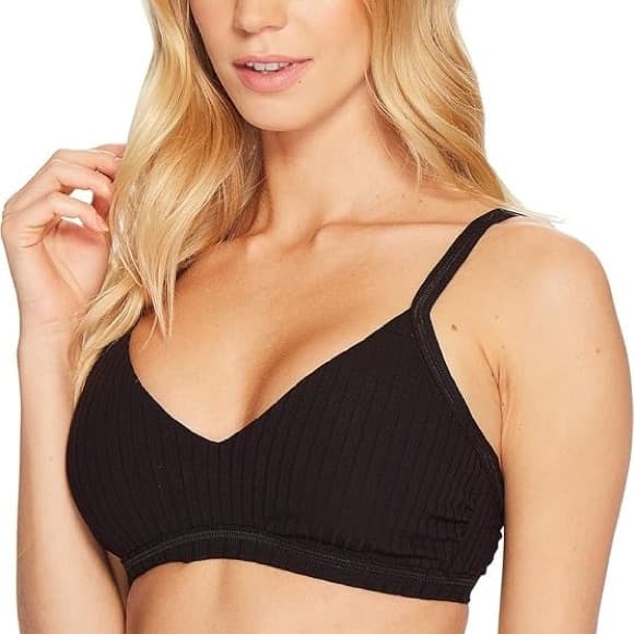 NWOT Seafolly Inka Rib D cup bikini top black - Thumbnail 5