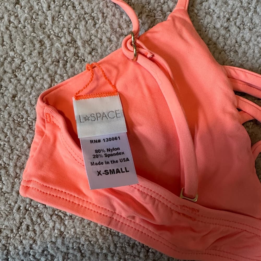 NWOT L*Space Jaime bikini top sherbet orange - Thumbnail 3