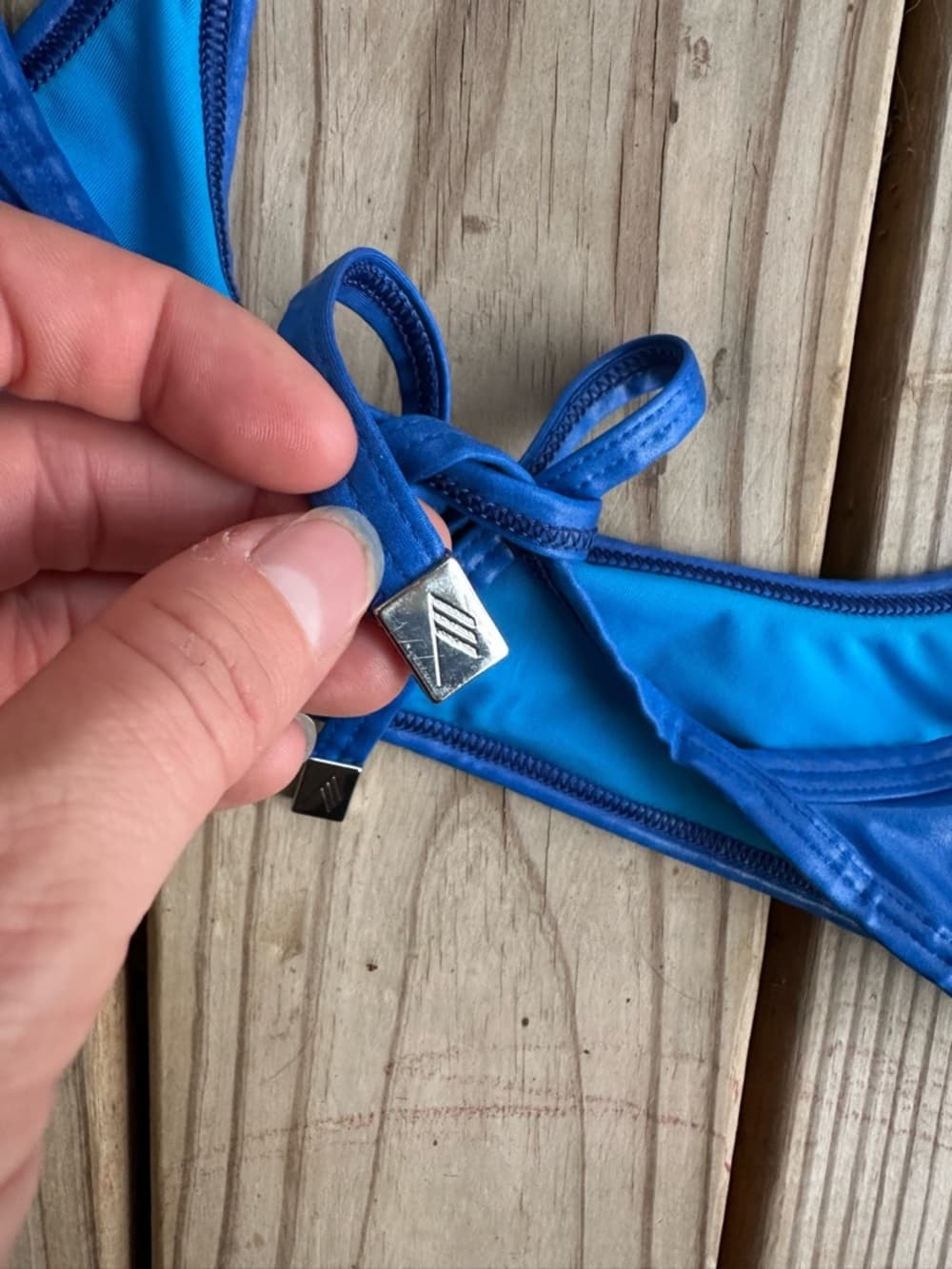 The Attico high shine bikini top Electric Blue - Thumbnail 4