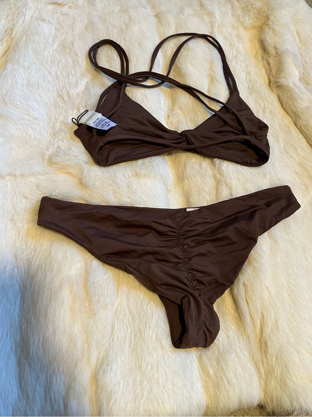 NWOT L*Space Hartley bikini set chocolate brown small - Thumbnail 3