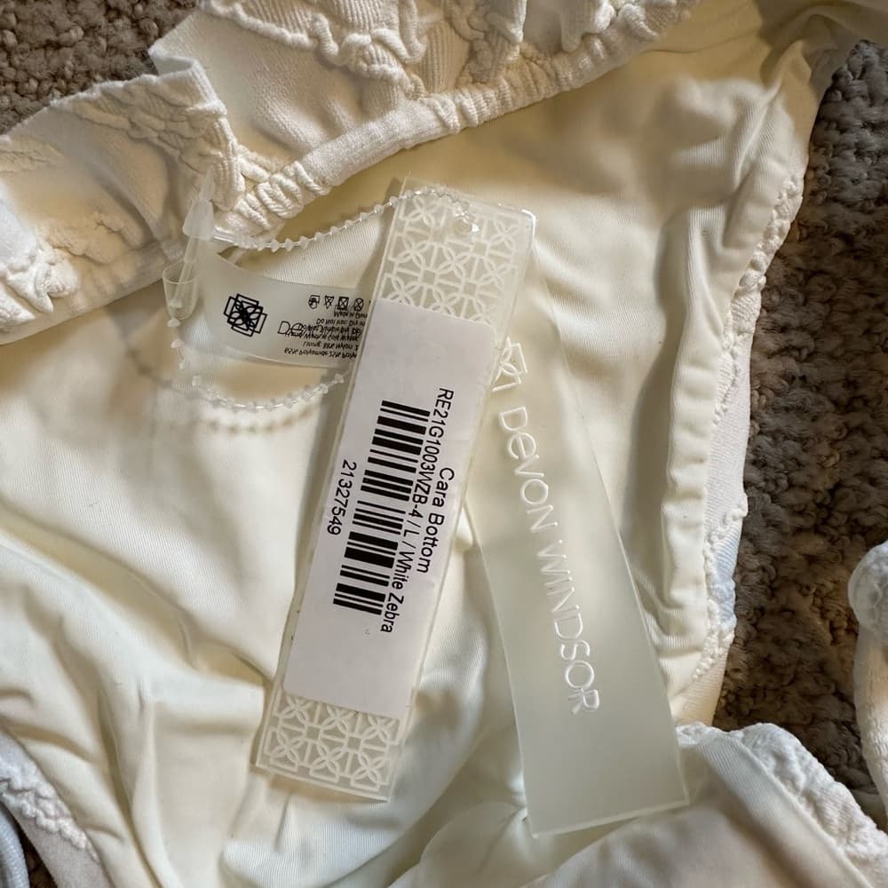NWT Devon Windsor Cara bikini bottoms white zebra