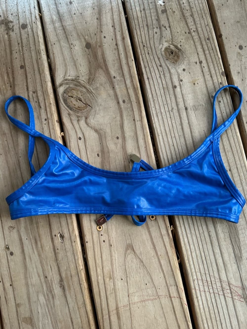 The Attico high shine bikini top Electric Blue - Thumbnail 2