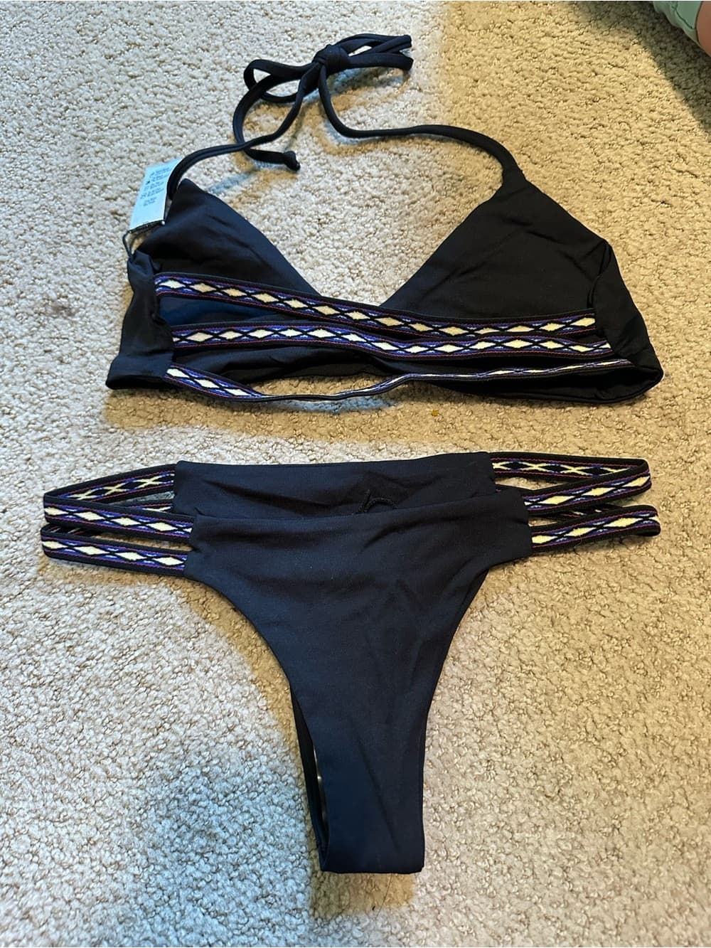 NWOT L*Space Itsy southwestern bikini set black - Thumbnail 3