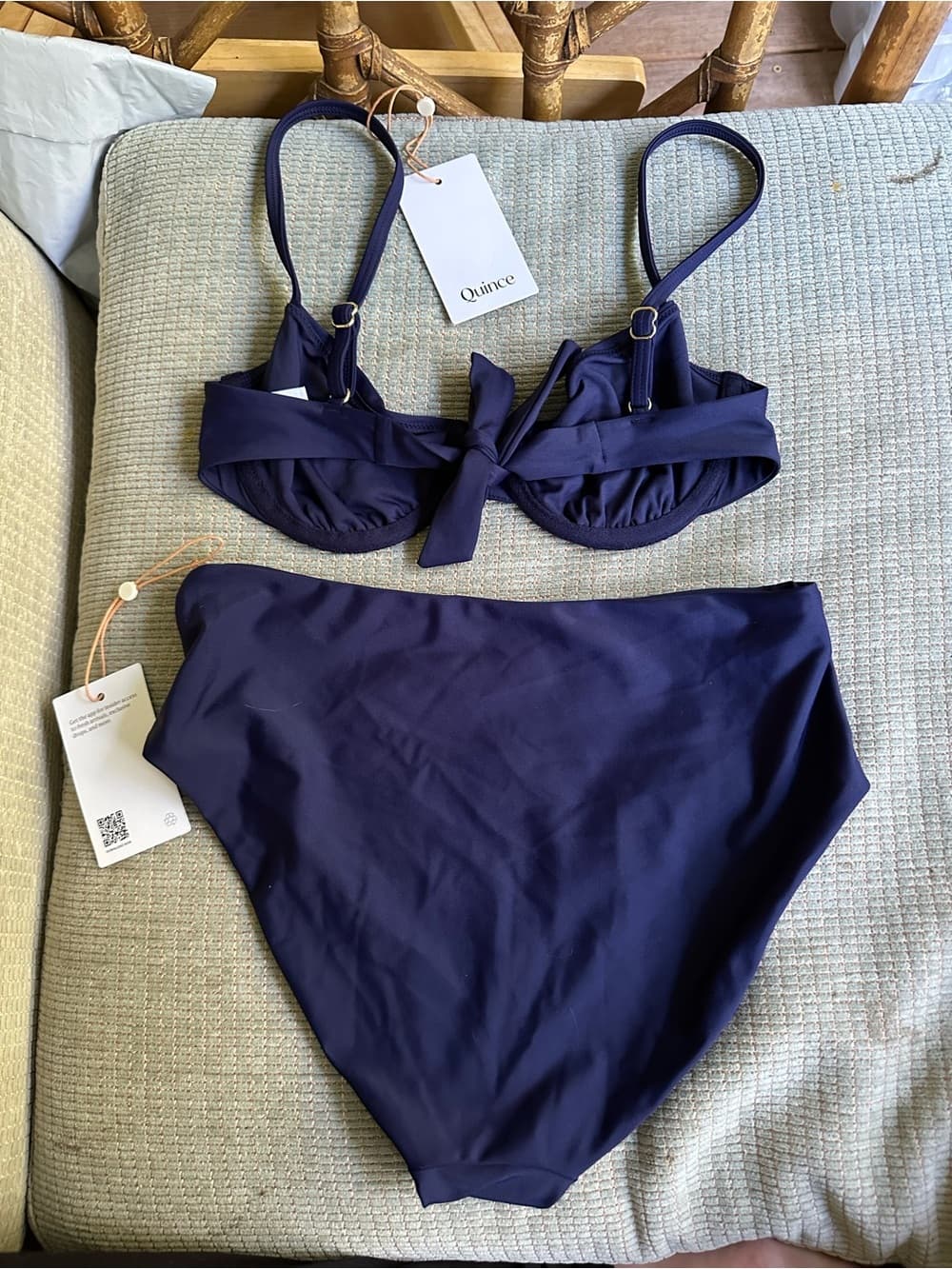 NWT Quince bikini set navy