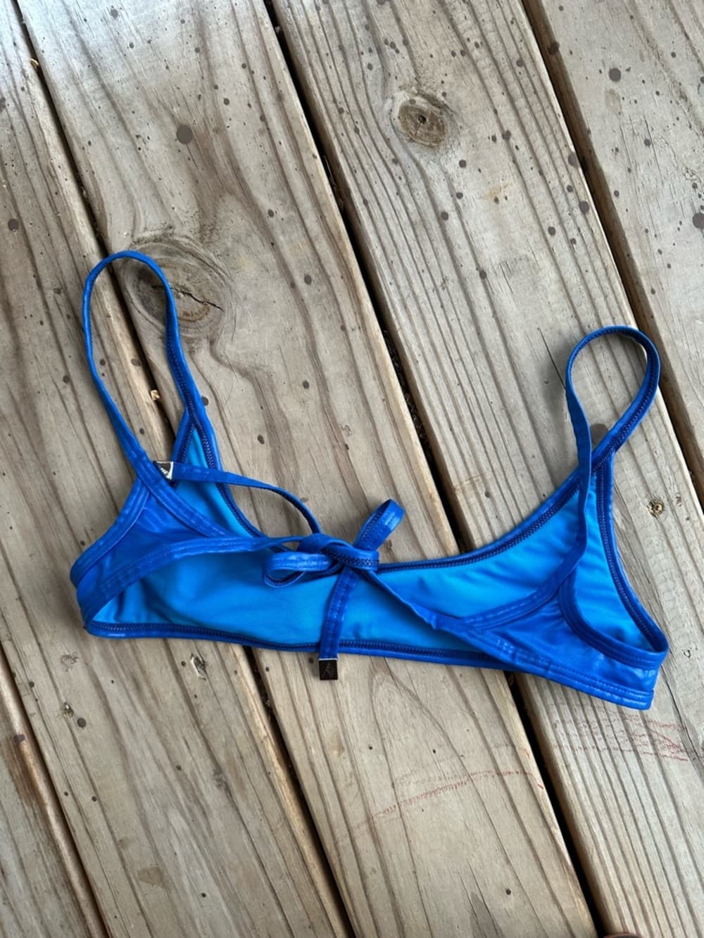 The Attico high shine bikini top Electric Blue - Thumbnail 3
