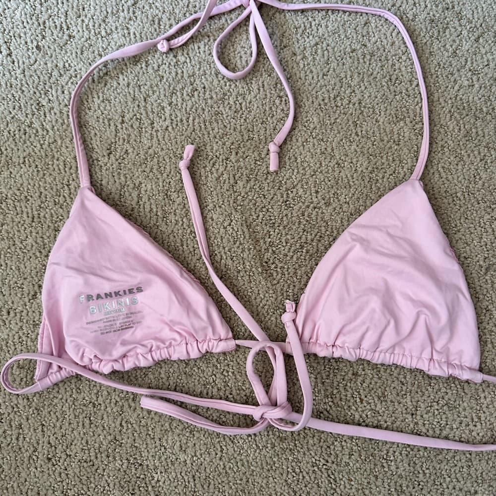 Frankie’s Bikinis Tia quilted bikini top pink - Thumbnail 2