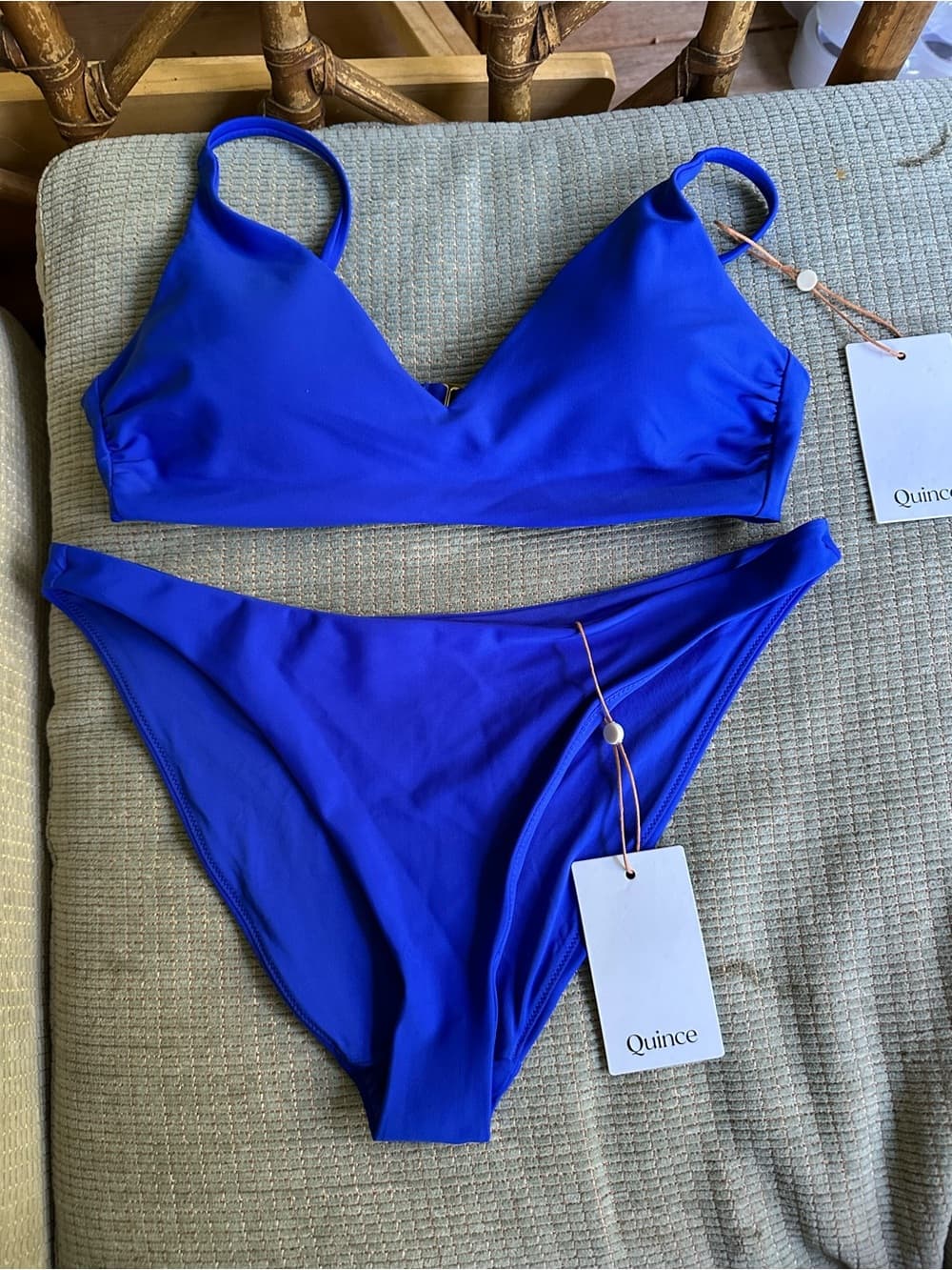 NWT Quince bikini set electric blue