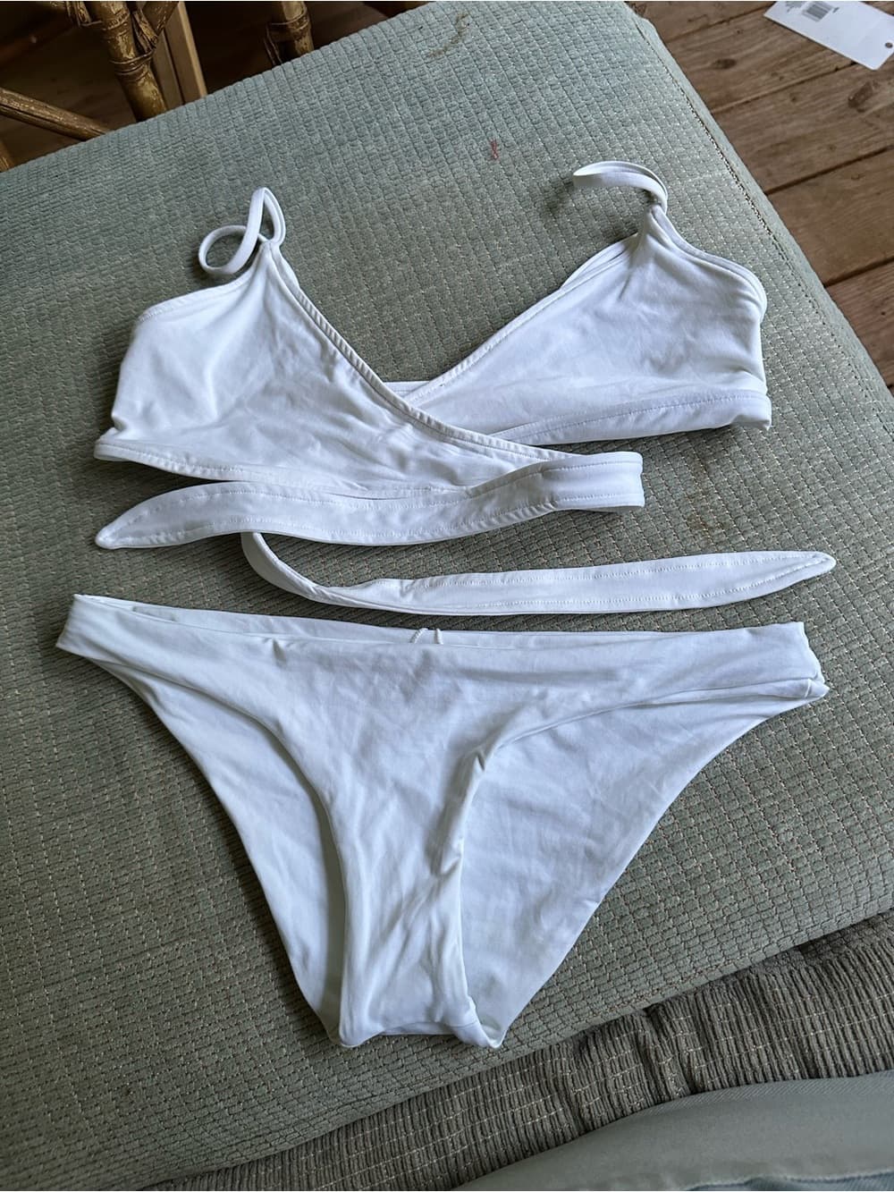 NWOT L*Space Chloe wrap bikini set white small