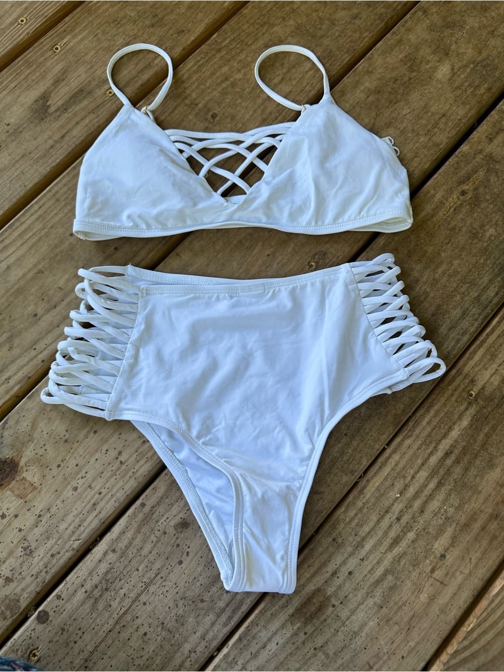 NWOT L*Space Jaime Tigress bikini set white small