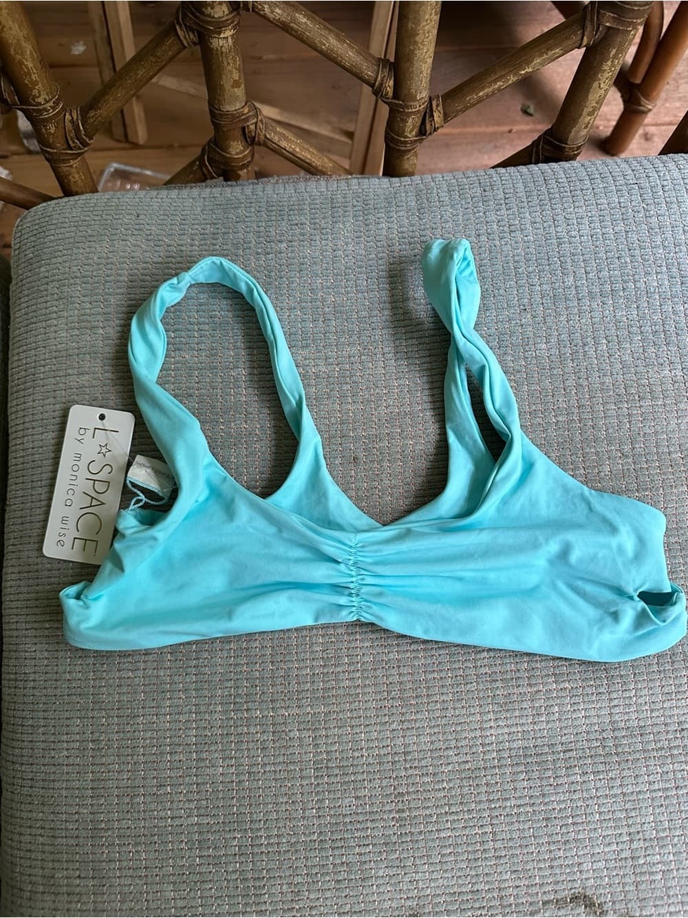 NWT L*Space bikini top turquoise small