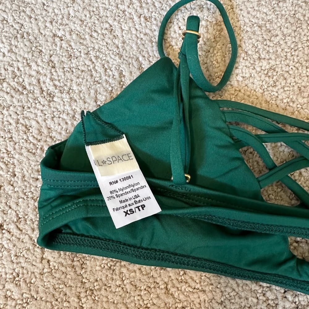 NWOT L*Space Jaime bikini top emerald green - Thumbnail 3