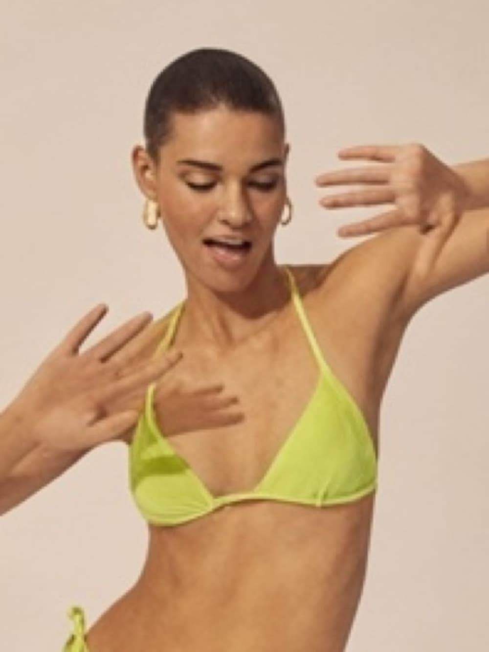 Solid and Striped Iris velvet bikini top lime - Thumbnail 7
