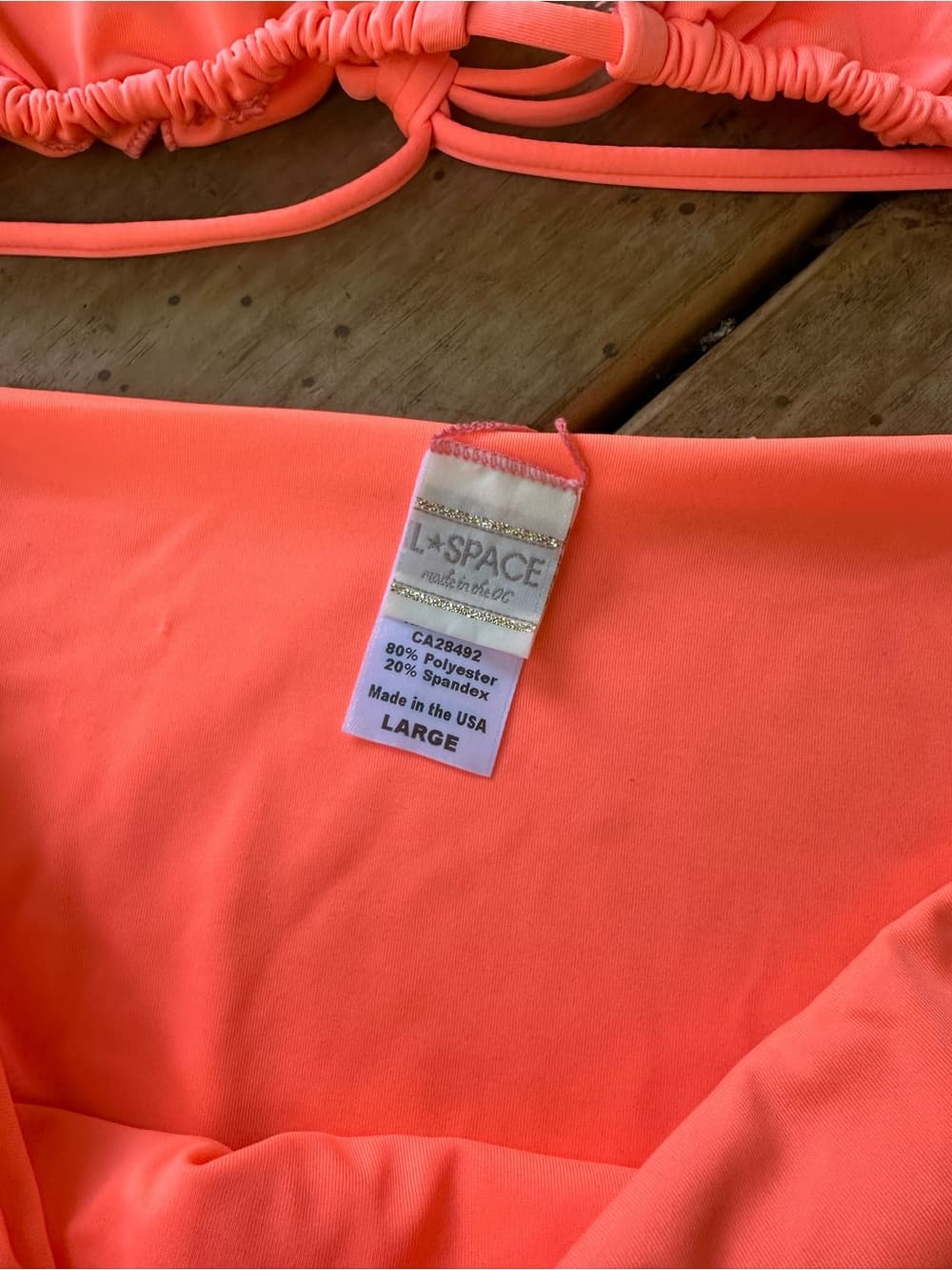 NWOT L*Space string bikini set coral large - Thumbnail 2