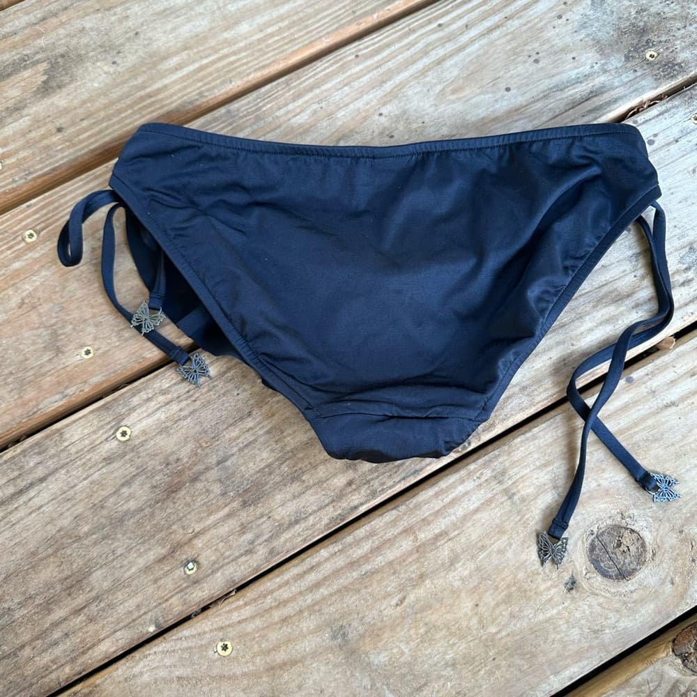 NWOT Seafolly Shine One ruffle bikini bottoms black - Thumbnail 3