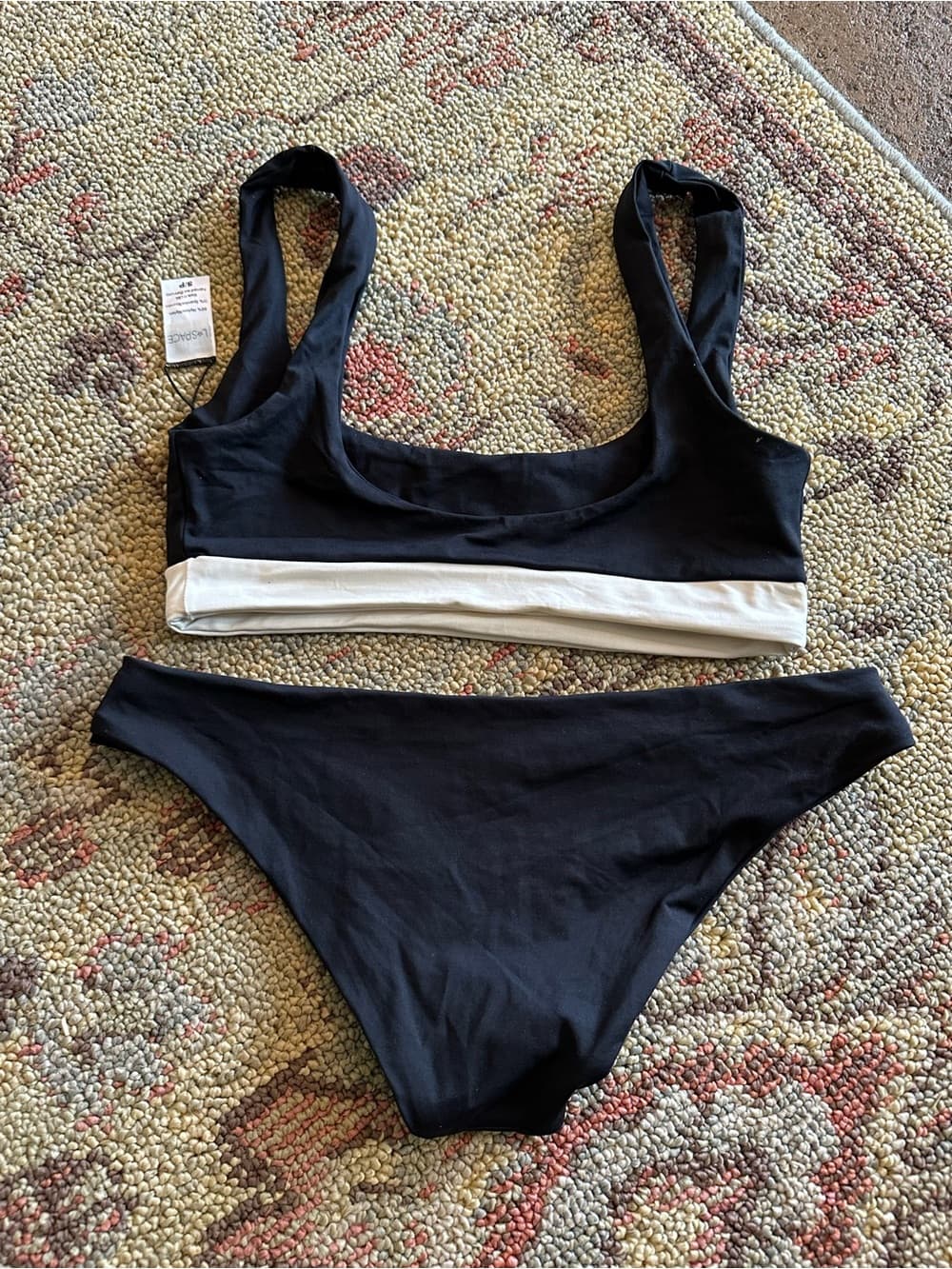 NWOT L*Space Miller colorblock bikini set black white small - Thumbnail 3