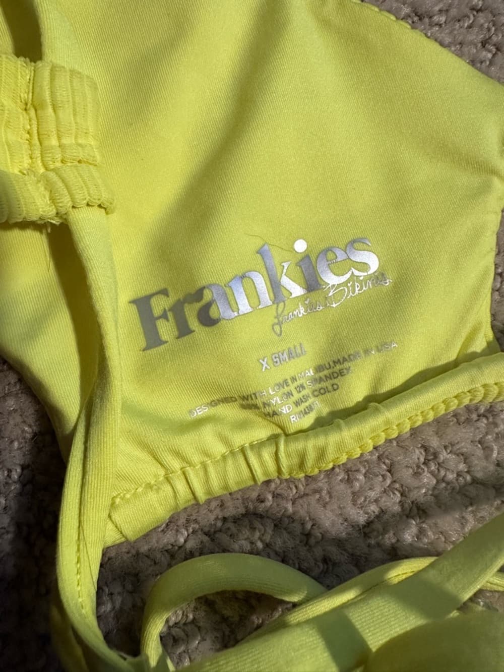 Frankie’s Bikinis Willa ribbed bikini set neon yellow - Thumbnail 4