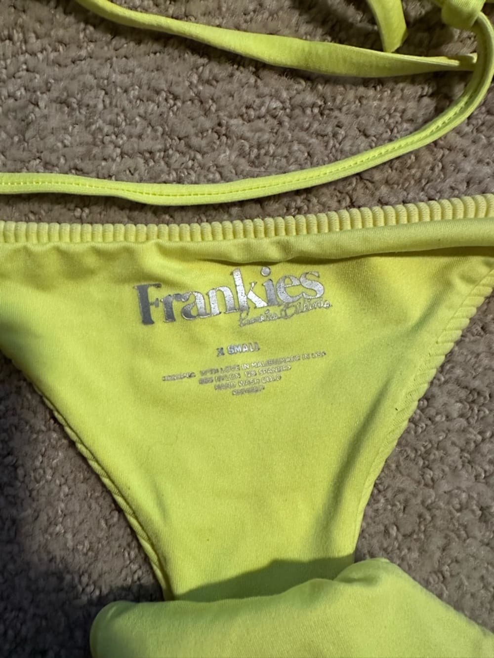 Frankie’s Bikinis Willa ribbed bikini set neon yellow - Thumbnail 2