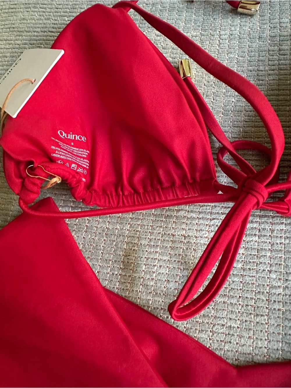 NWT Quince bikini set cherry red - Thumbnail 4