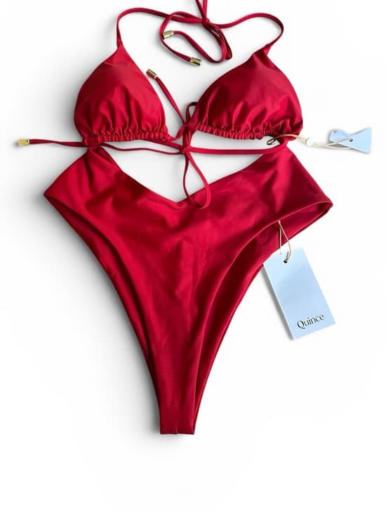 NWT Quince bikini set cherry red - Thumbnail 6