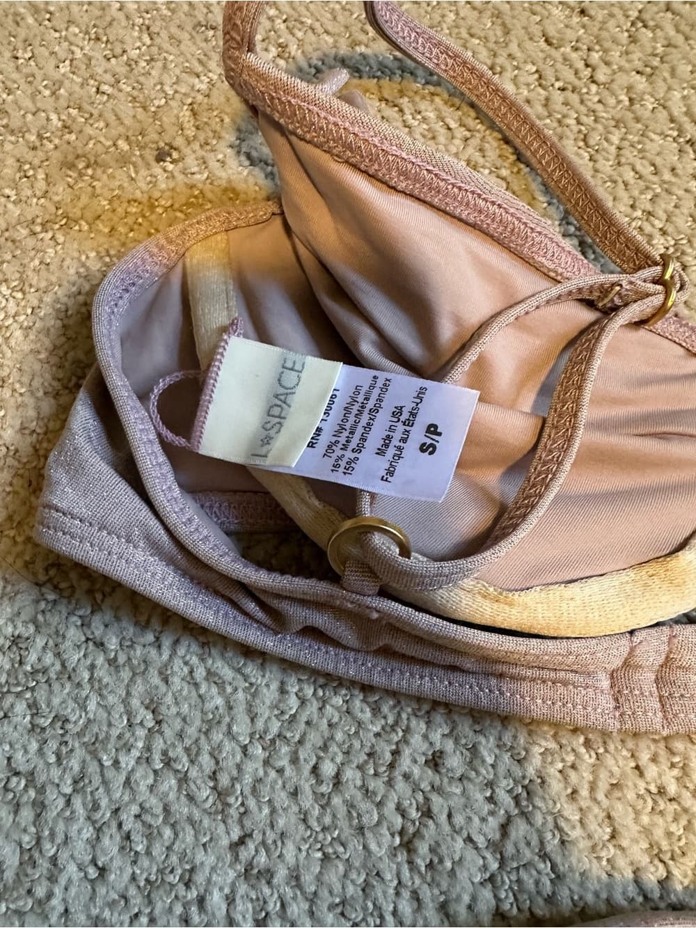 NWOT L*Space Priscilla Shine on Me bikini set dusty mauve - Thumbnail 3