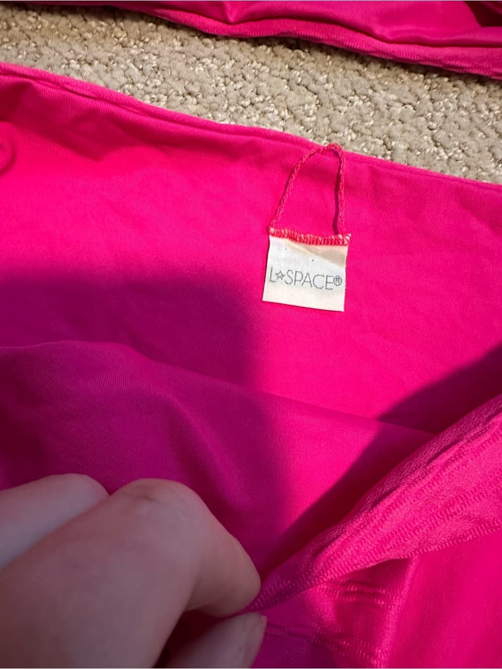 NWOT L*Space textured bikini set hot pink - Thumbnail 2