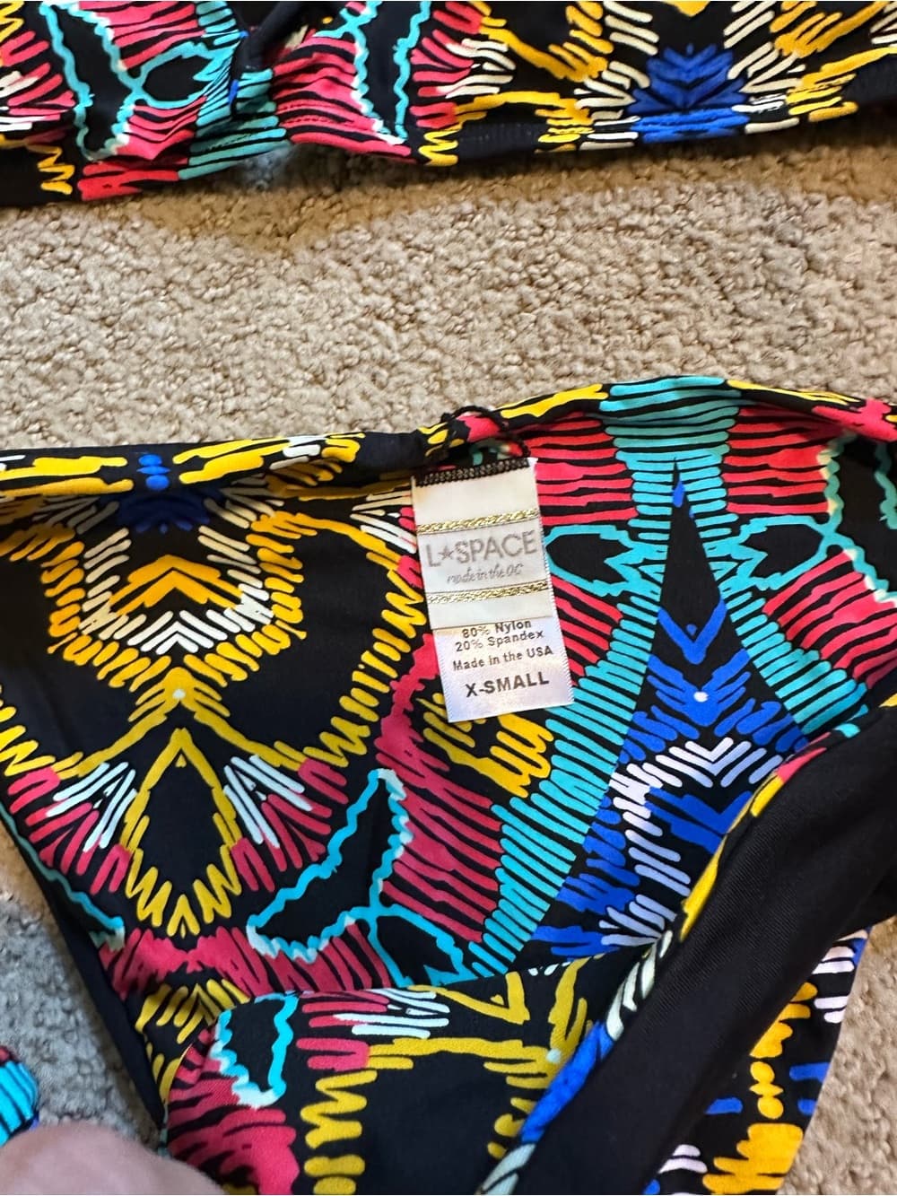 NWOT L*Space Jaime bikini set Moroccan Dream extra small - Thumbnail 2