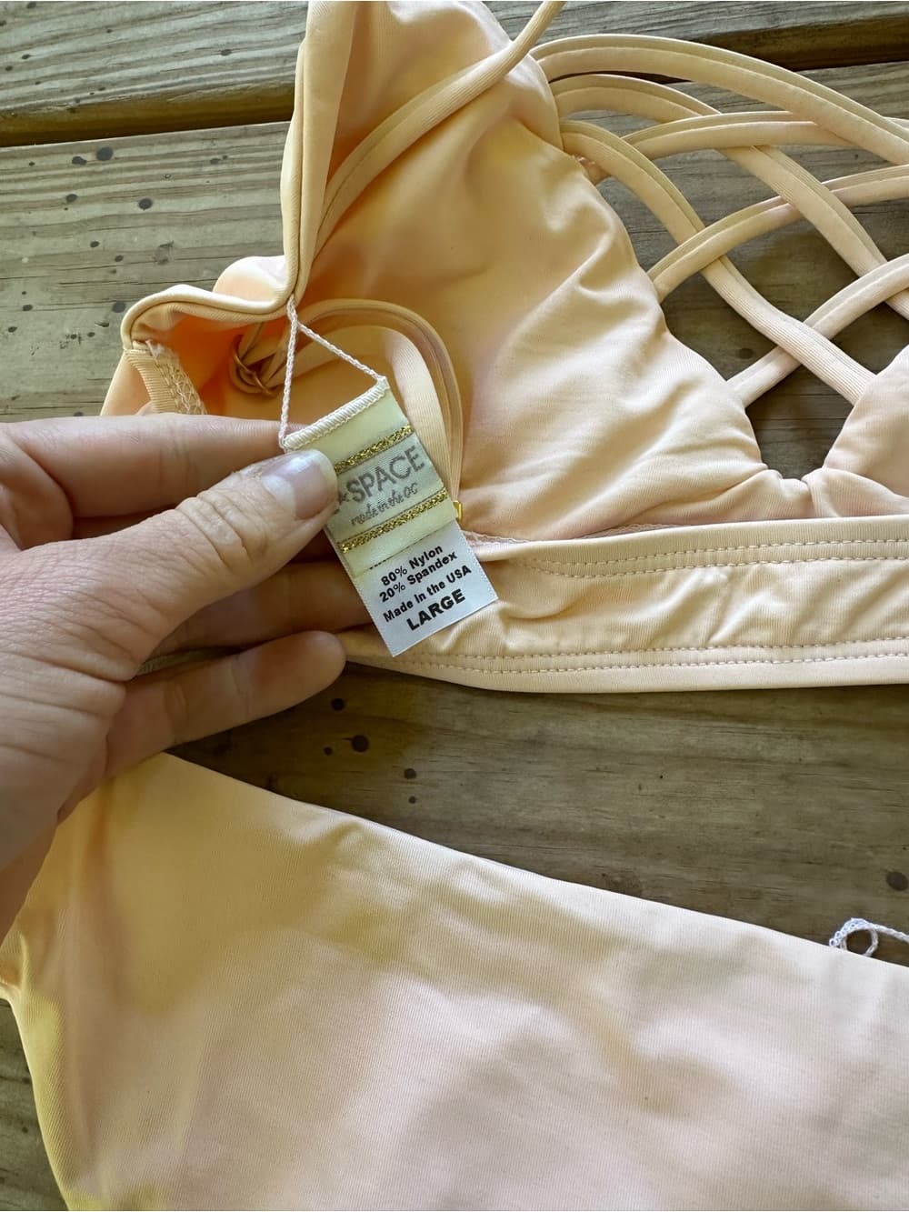 NWOT L*Space Jaime Low Down Bikini set peach - Thumbnail 4