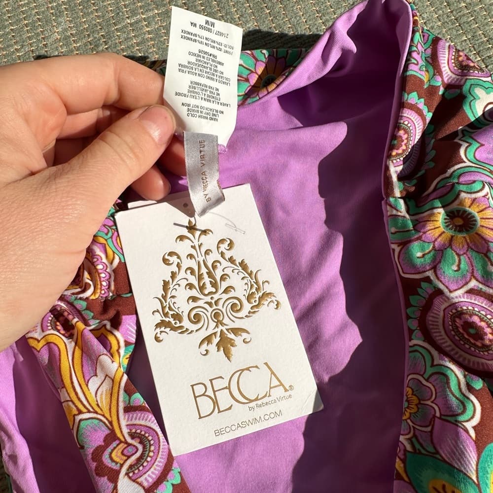NWT Becca Groovy paisley reversible bikini bottom medium - Thumbnail 3