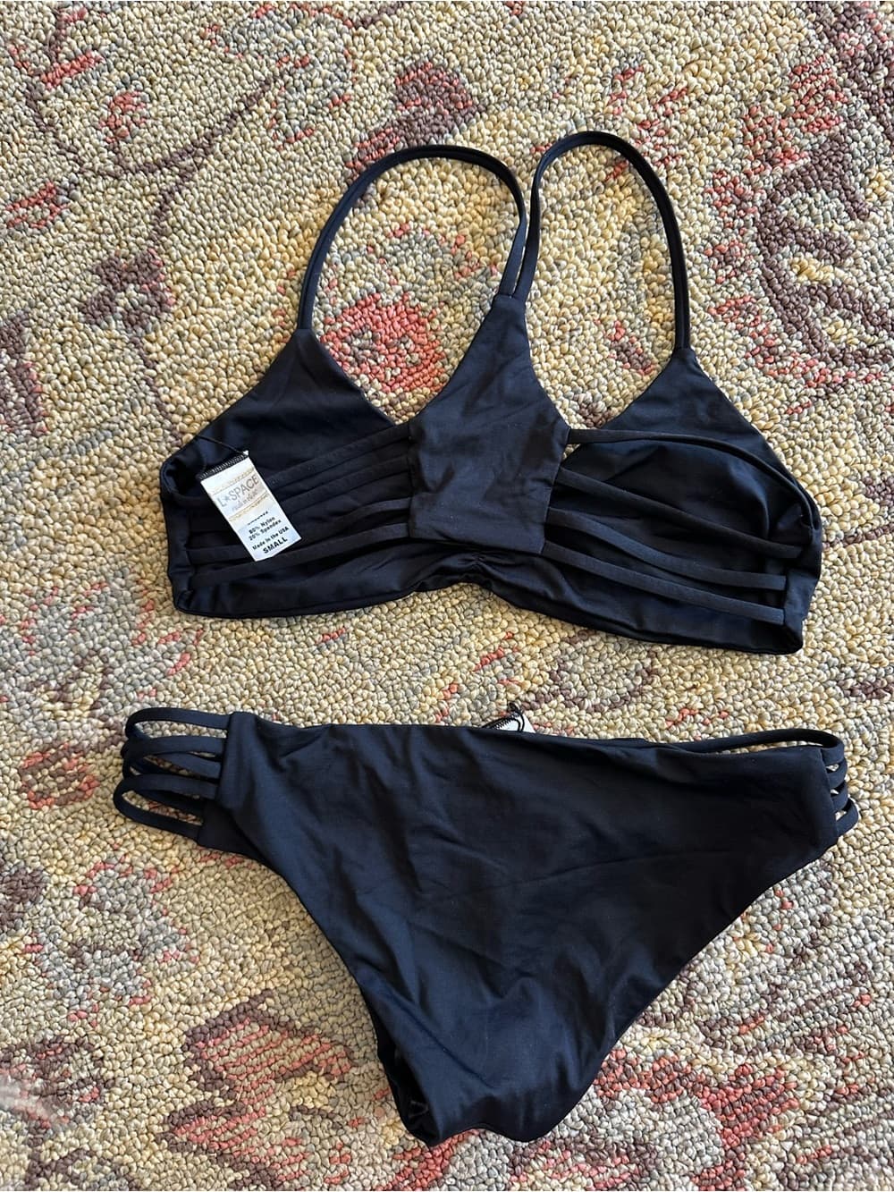 NWOT L*Space Wild One Low Down bikini set black small - Thumbnail 3