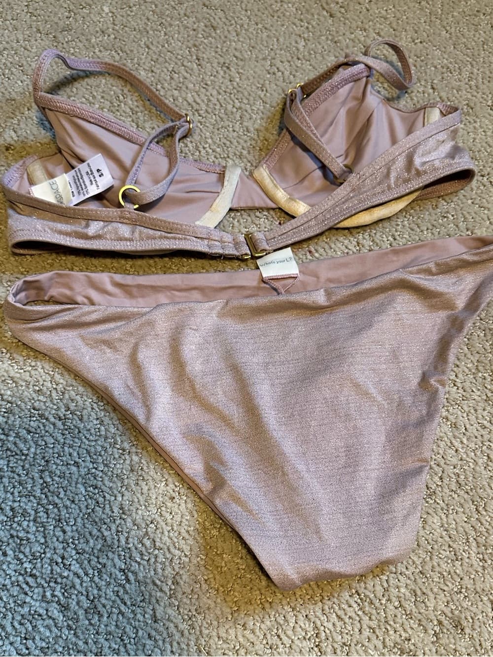 NWOT L*Space Priscilla Shine on Me bikini set dusty mauve - Thumbnail 4