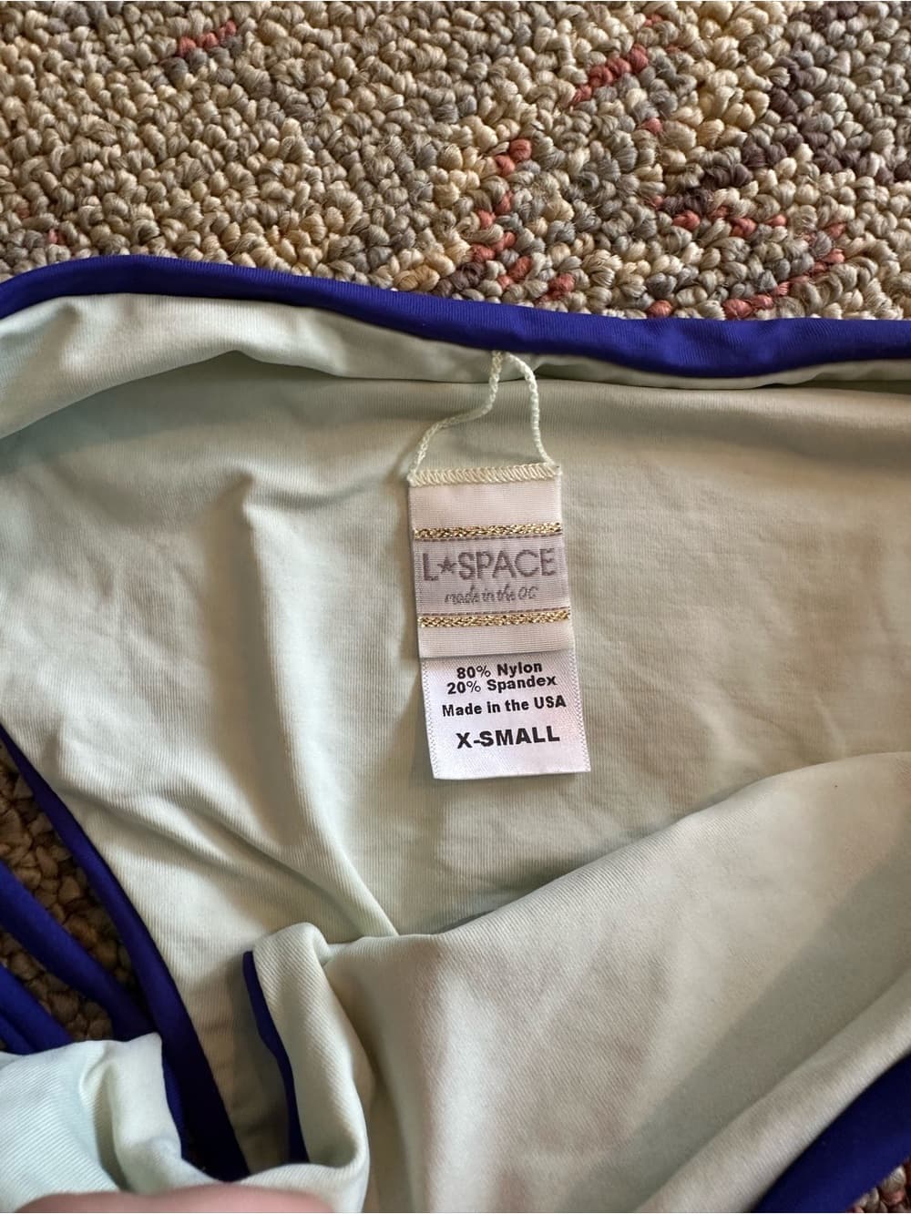 NWOT L*Space low down bikini bottoms royal blue extra small - Thumbnail 3