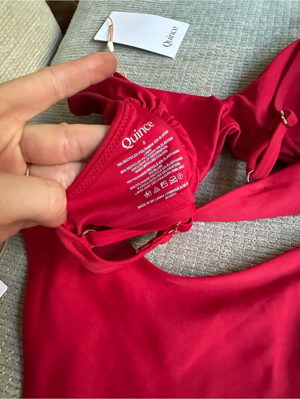 NWT Quince bikini set cherry red - Thumbnail 4