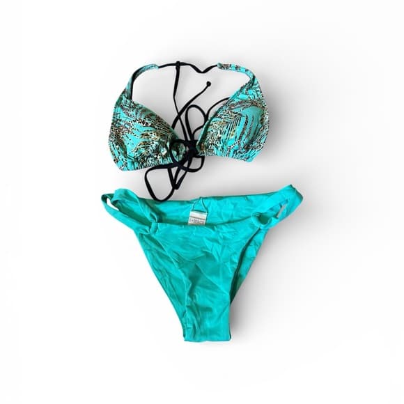 NWOT L*Space pools and palms sea foam bikini set - Thumbnail 5