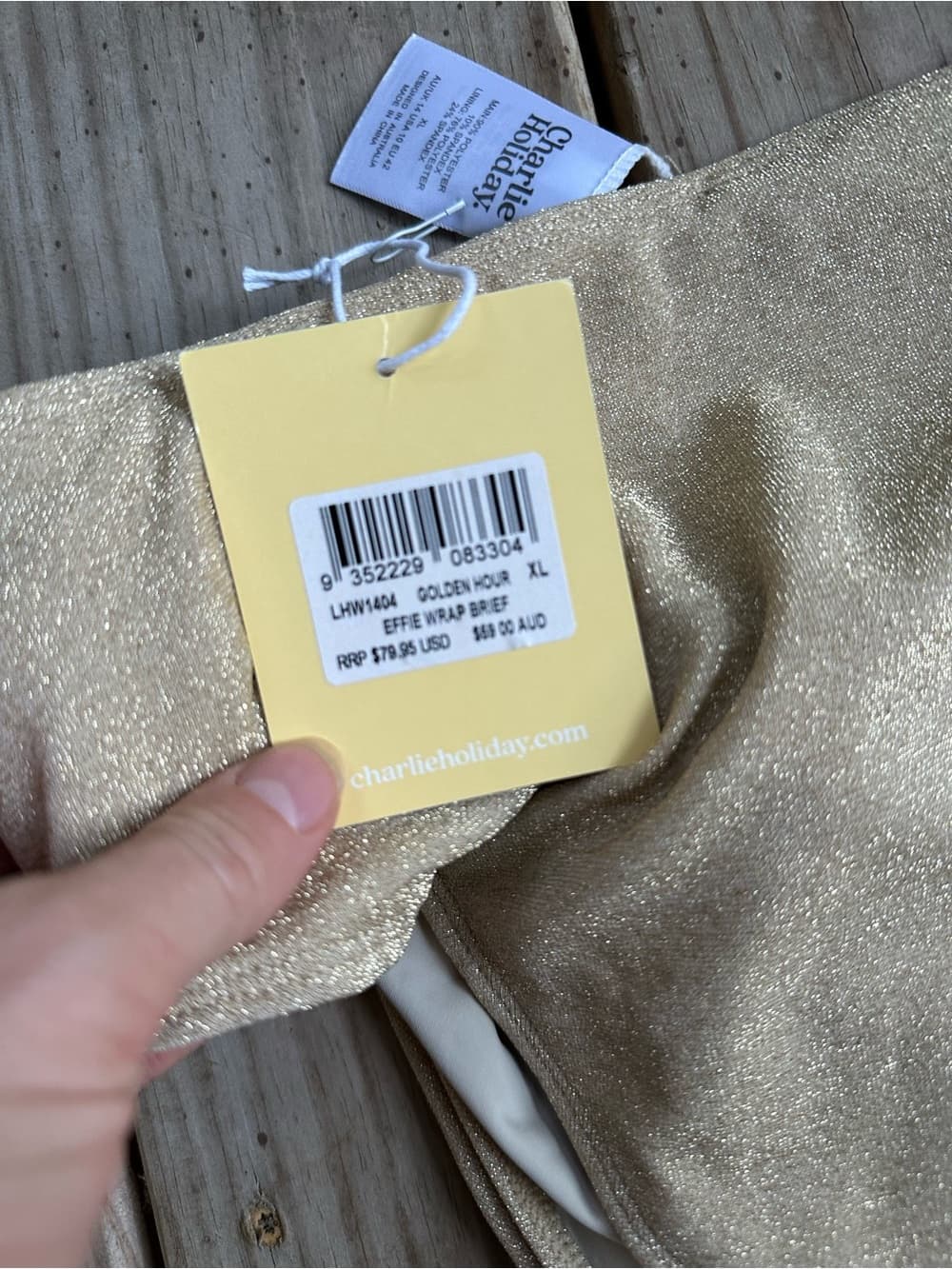 NWT Charlie Holiday Effie wrap bikini bottoms golden hour - Thumbnail 4