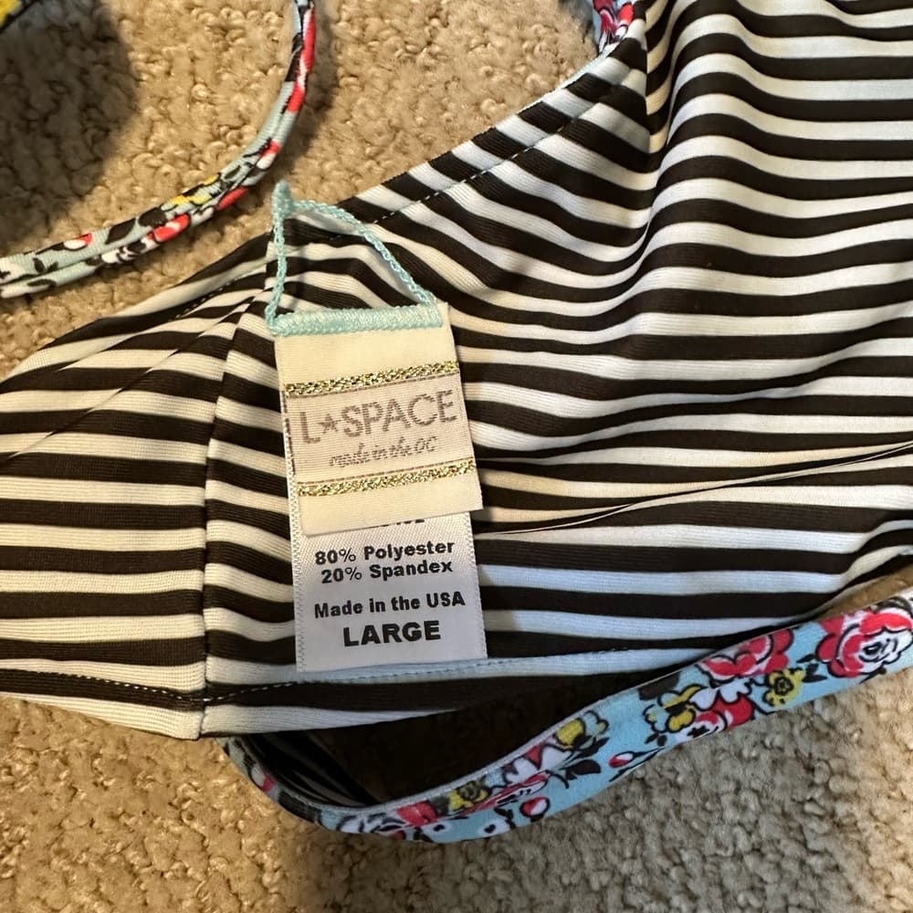 NWOT L*Space Chloe bikini top Bloomin Floral - Thumbnail 5