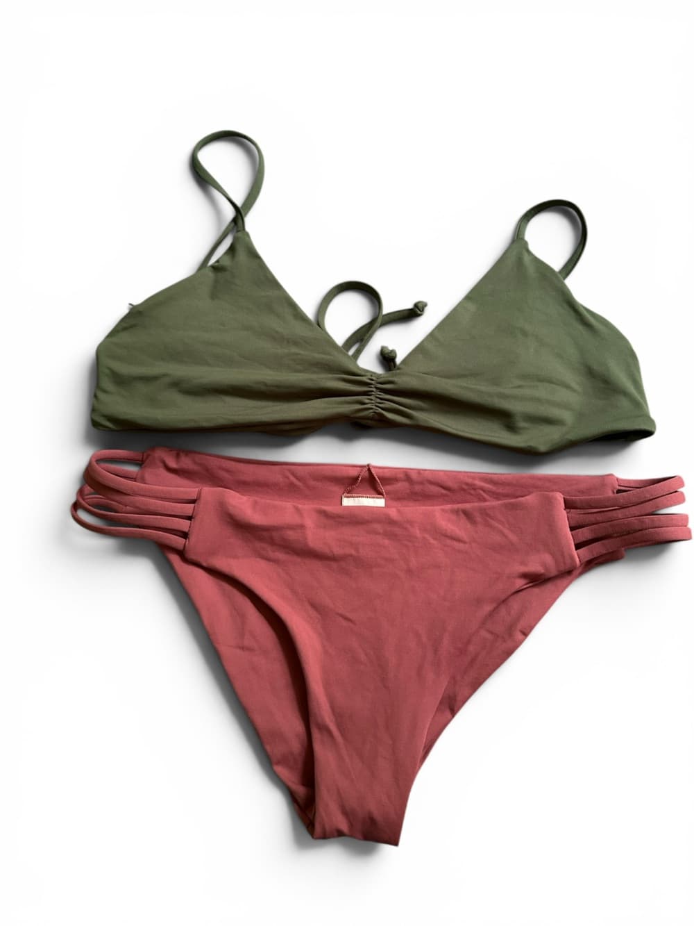 NWOT L*Space Low Down bikini green rose small - Thumbnail 4