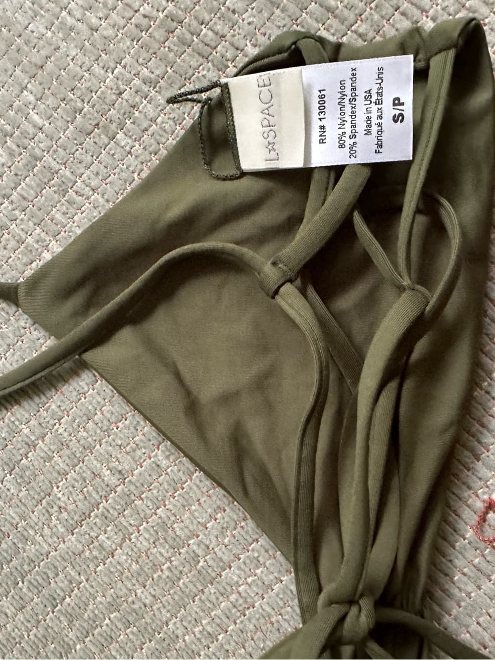 NWOT L*Space Low Down bikini green rose small - Thumbnail 3