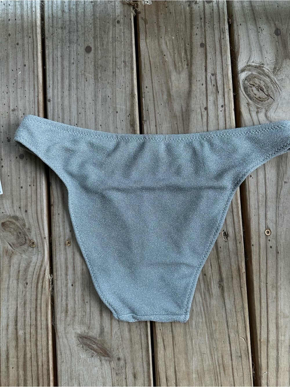 NWT Good American always fits bikini bottoms silver - Thumbnail 5
